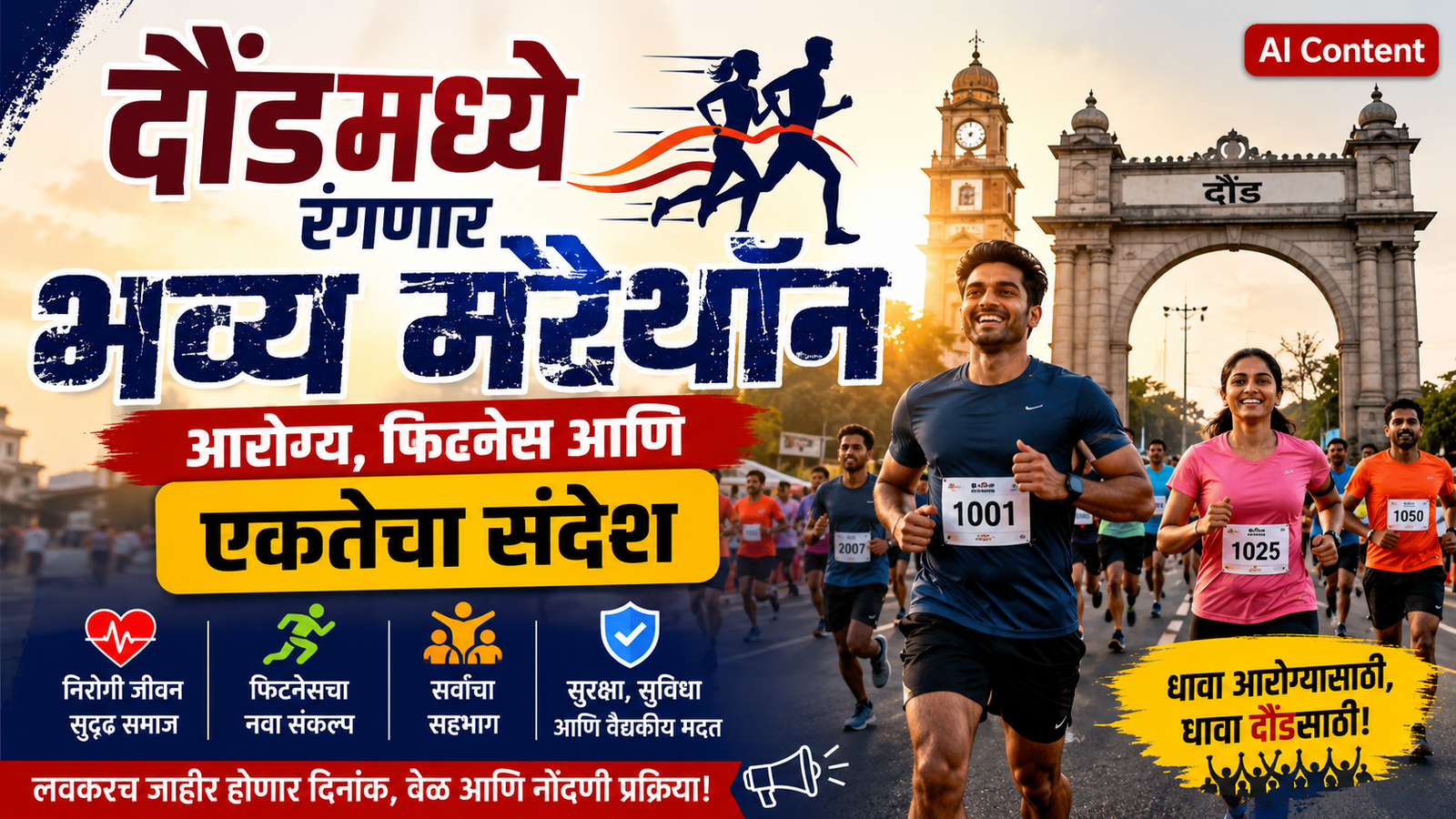 दौंडमध्ये रंगणार भव्य मॅरेथॉन; आरोग्य, फिटनेस आणि एकतेचा संदेश