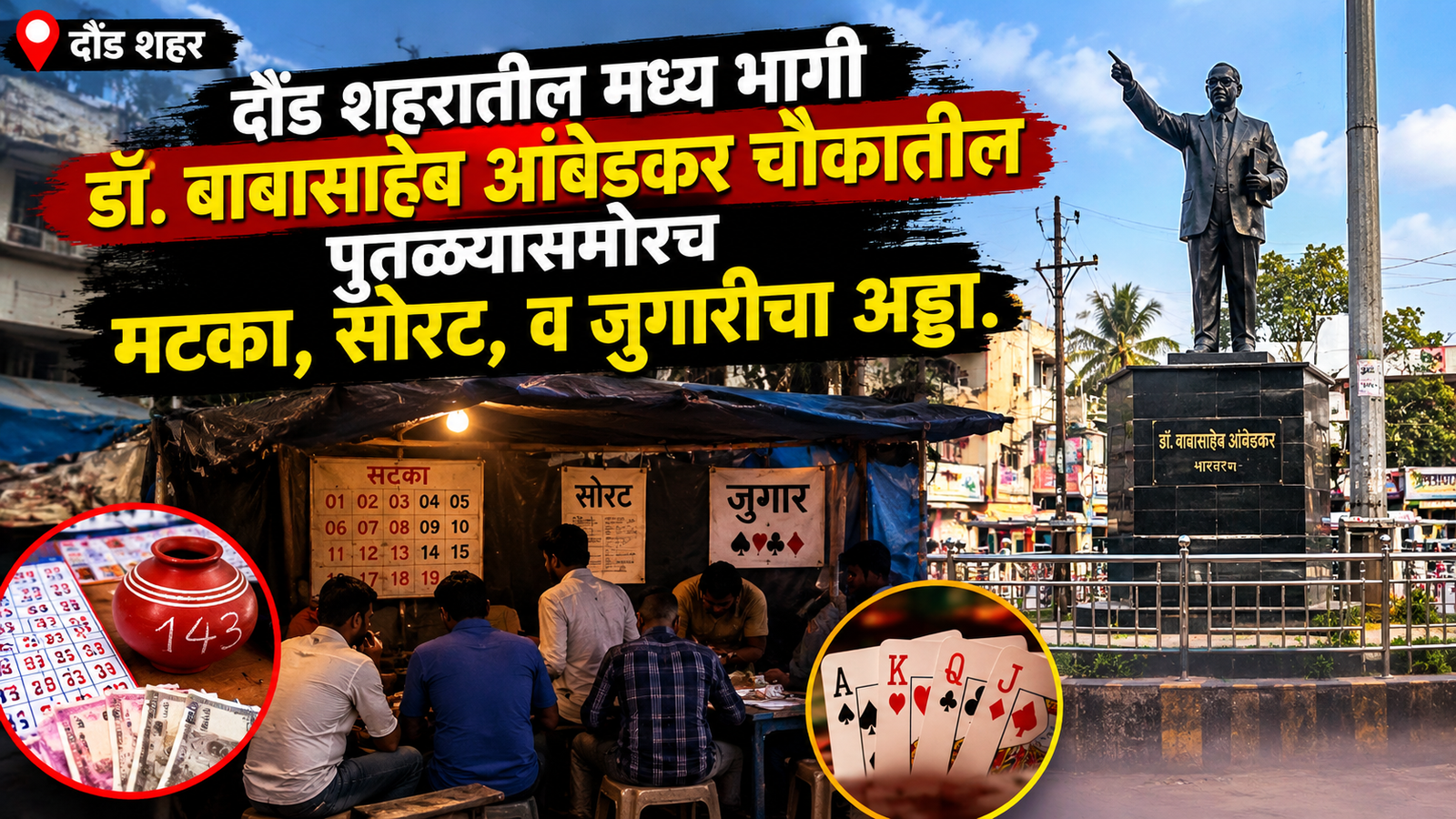 दौंड शहर एक मटका व जुगारी चा अड्डा!
